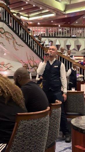 POV: Carnival dining room staff singing goodbye and now you’re emotional 😭🎤🚢 #glory #cruise