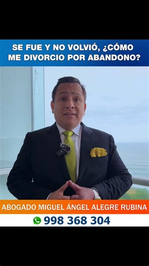 352K views · 3.3K reactions | El Abandono injustificado como causal de DIVORCIO en el Perú. Si tú aun esposo/a abandono el hogar de forma injustificada por más de 2 años, puedes prestar una demanda de Divorcio y pedir una indemnización. #abandonoinjustificadodelhogarconyugal #abandonldelhogar #CausalDeDivorcio #divorciojudicial #divorcioporcausal #andforever #abogado #divorcio | Miguel Angel Alegre Rubina - Abogado | Facebook