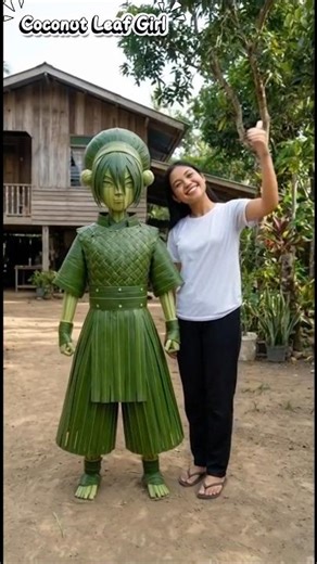 Toph Beifong made from coconut leaves, the legendary earthbender #shorts