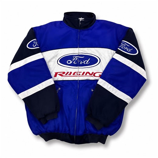 Vintage Ford Racing Jacket: Blue Motorsport Bomber Windbreaker - Etsy