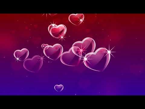 Red Purple Glowing Hearts Love Motion Background HD
