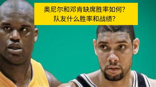 邓肯和奥尼尔缺席时期是什么胜率？看看大样本下的解析，对比詹姆斯科比杜兰特如何？