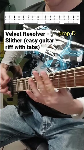 Velvet Revolver - Slither (easy guitar riff with tabs)