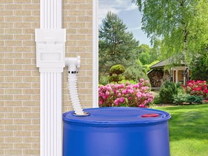 WADEO Rainwater Collection System, Downspout Diverter Fits for 2"x 3" or 3"x 4" Residential Downspouts, Rain Barrel Diverter Kit with Adjustable Valve and Filter, 5FT Hose, Brown