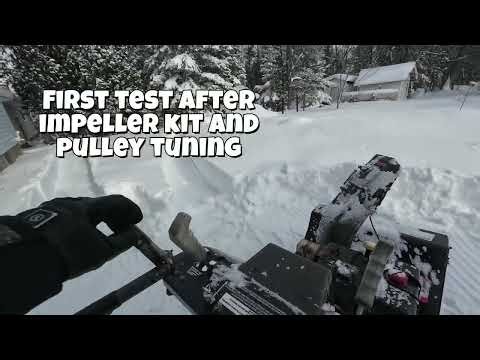 11HP Monster Murray Snowblower! Impeller kit and pulley tuning, 1st test (Part 2)