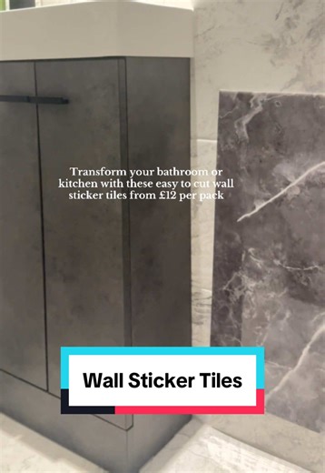 An affordable way to level up your bathroom or kitchen yourself with these DIY wall sticker tiles👌 #stickontiles #wallstickertiles #selfadhesivetiles #diy #diyhacks | Wall tiles stick on self adhesive home diy hacks kitchen bathroom renovation on a budget |