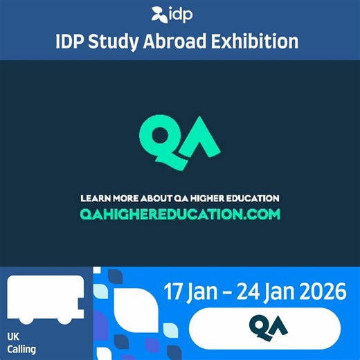 Meet QA Higher Education at the IDP Study Abroad Exhibition January 2026! Why QA Higher Education? ✨ Study with top UK university partners 🎓 Automatic scholarships available 💼 Career-focused courses in Business, Digital Marketing, Analytics & Tech 📍 Campuses in London, Birmingham, Manchester, Oxford, Newcastle & more ⏱️ Flexible Master’s options (1 or 2 years) with internship opportunities Meet the QA Higher Education representative and explore your UK study pathway: 👉 https://bit.ly/4rOa4NQ