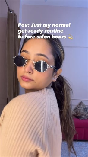 Samreen Shah on Instagram: "Just my normal get-ready routine before salon hours 💫 #getready #instareels #makeupvideos"