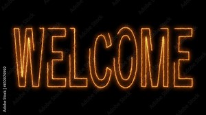 Welcome text saber animation. Welcome loop animation Ultra HD 4k.