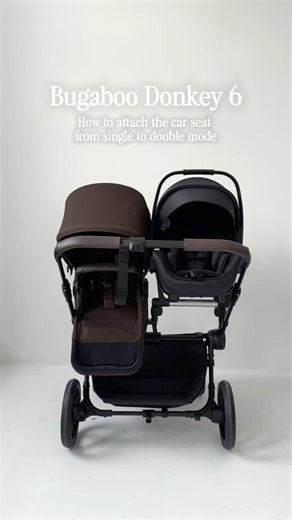 How to attach the car seat from single to double mode in our new Donkey 6 🤎✨