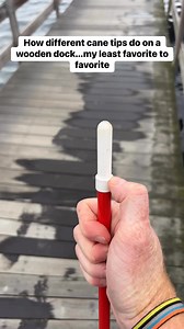 How different style cane tips do on a wooden dock…from my least favorite to favorite. #blind #VisuallyImpaired #CabeTips | Blind on the Move