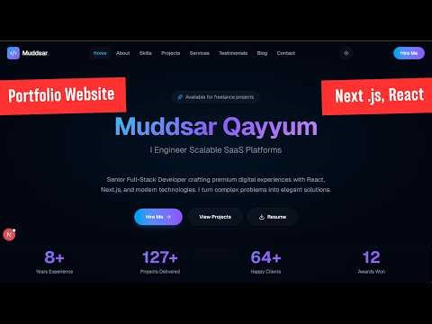 I’m Giving Away My Full Portfolio Website Source Code | Next.js + React + Tailwind CSS