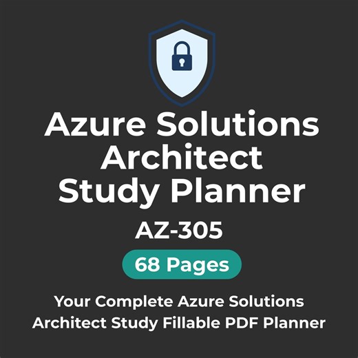 AZ-305 Study Planner Azure Solutions Architect Exam Prep Fillable PDF Study Guide IT Certification Planner Digital Download Dark Mode - Etsy Canada