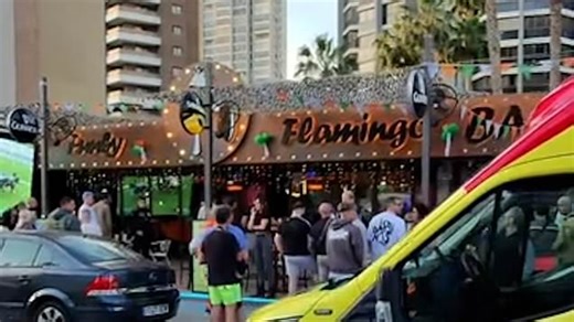 Ambulances swarm Benidorm bar where British dad dies on stag do