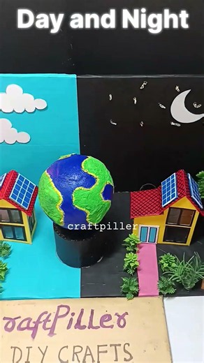 day and night working model for science exhibition - diy - craftpiller - earth rotation