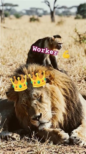 monkey work doing body massage of lion #king#animation #