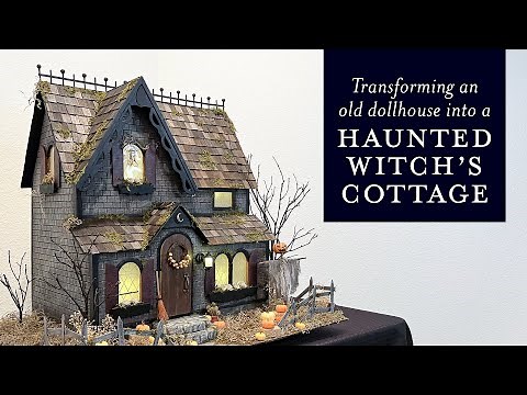 Transforming this $15 Dollhouse into a Haunted Witch’s Cottage 🏚️🎃🦇 Halloween Dollhouse DIY Makeover