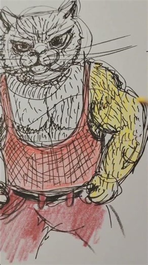 Day 29. 💪 Gym Cat. 🐱🔥 #shorts #catdrawing #drawing #artshorts