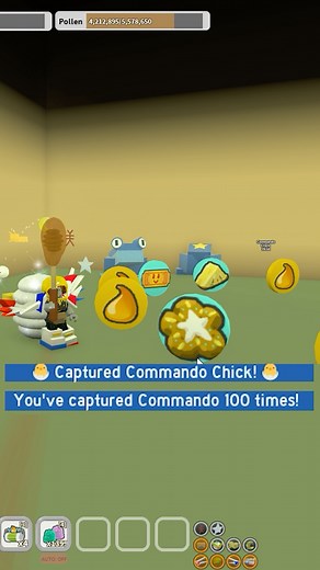 when you defeat 100 commando chicks❌… Bee Swarm Simulator
