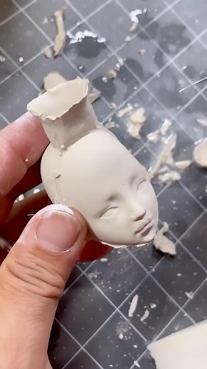 www.fh-dolls.com Cleaning up pieces right off the molds. #fhdolls #bjd #doll #clay #porcelainslip | Forgotten Hearts Porcelain BJD Dolls