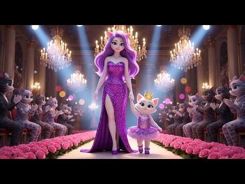Cute Cat Mom & Baby Kitty Glam Makeover 💖🐱 | Adorable Animated Cat Fashion Show #1minute