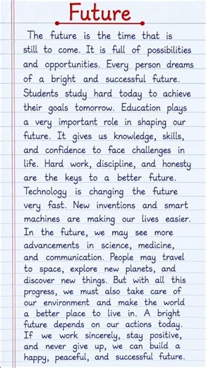 Future Essay in English | Paragraph Essay