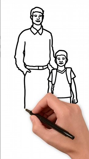 How to Draw Dad and Son | Easy Drawing for Kids | Step by Step | KidsTube