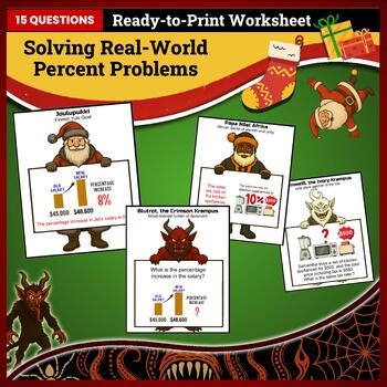 Christmas Worksheet - Solving Real-World Percent Problems