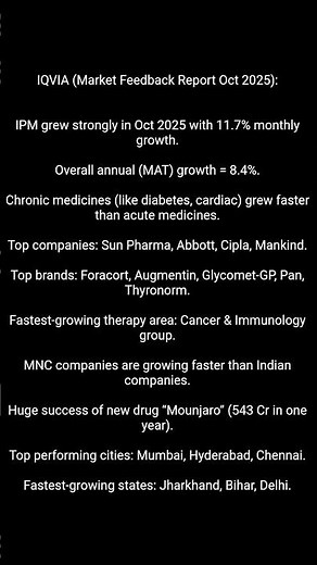 IQVIA OCT 2025 REPORT#news #pharmacy