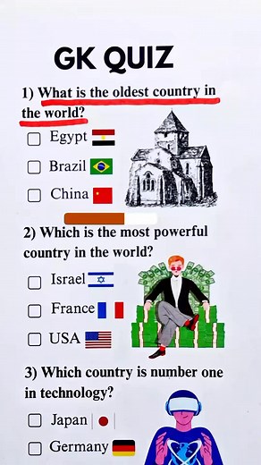 352K views · 6.4K reactions | General knowledge Quiz ‍ #QuizTime #DailyQuiz #FunQuiz #BrainChallenge #MindTest #QuizFun #GeneralKnowledge #QuizMaster #TriviaTime #SmartQuiz #LetsPlayQuiz #CanYouAnswer #TestYourBrain #GuessTheAnswer #IQChallenge #ThinkFast #KnowledgeIsPower #ChallengeYourMind #AnswerIfYouKnow #LearnWithFun #ViralReels #ReelChallenge #FacebookReels #TrendingNow #ViralVideo #ExplorePage #MustWatch #EntertainmentReels #ReelFun #foryouシ | Global Quiz | Facebook