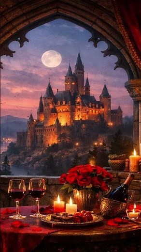 Romantic Valentine’s Castle View Ambience 💘🏰 Cozy Romantasy Reading Vibes