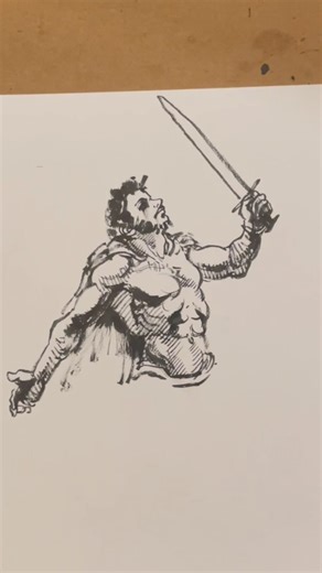 Brush pen drawing - figure