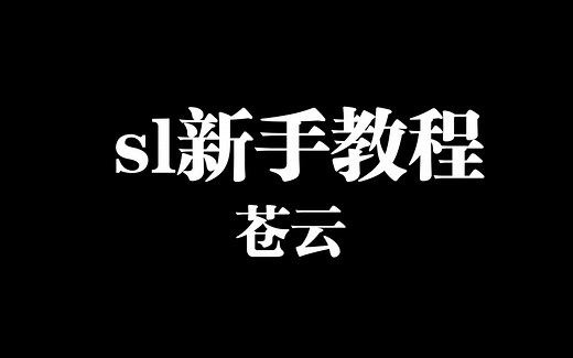 sl新手教程