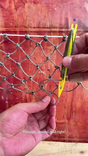 Hand-Weaving a Fish Net 🕸️✨#netweaving #satisfying
