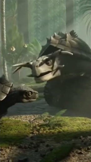 Megalania the giant prehistoric land tortoise with horns 有角的古代巨龜卷角龜