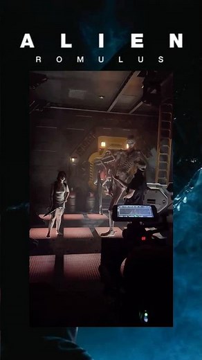 BTS Footage of the Xenomorph-human hybrid “Offspring” in ALIEN ROMULUS! 😳 #shorts