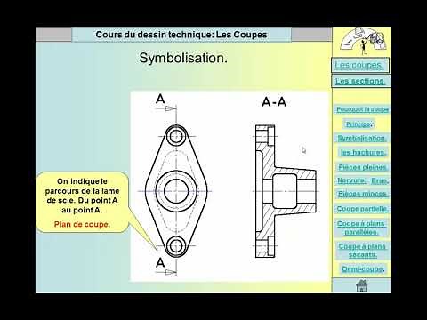 Technical drawing course: Cuts and sections, Mechanical construction