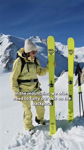 Liv Sansoz on Instagram: "In the mountains, we often need to carry our skis on our backpack to reach a nice slope or a steep couloir. In very cold winter conditions, especially with fresh powder snow, ice can build up under the toe piece. This can make it difficult to step into the binding at the top. To prevent this, before attaching your skis to your backpack, lock the toe piece in walk mode and pull it fully up. This helps prevent ice from forming under the spring mechanism. Ski smart and enj