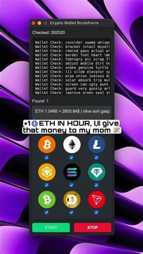 + 1 ETH in Software to find lost crypto wallets 💀 #shorts #crypto 1920p 30fps H264 128kbit AAC
