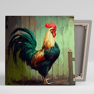 Rooster Wall Decor, Canvas or Poster, Farmhouse Wall Art, Rooster Decor, Rooster Home Decor, Rooster Wall Hanging, Home Decor - Etsy