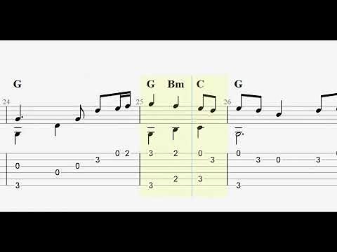 Come Thou Fount of Every Blessing full tablature/sheet music for solo fingerstyle guitar
