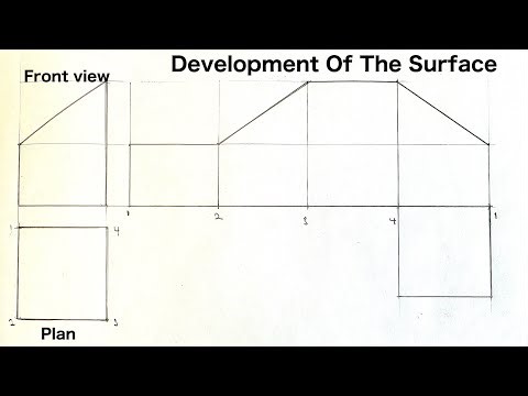 How To Develop The Surface Of A Truncated Square Prism || Development Of A Truncated Square Prism.