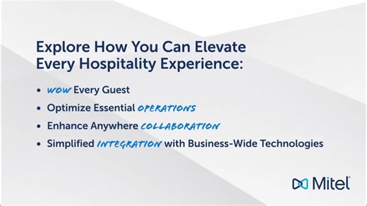 With Mitel #Hospitality Solutions, you can create exceptional...