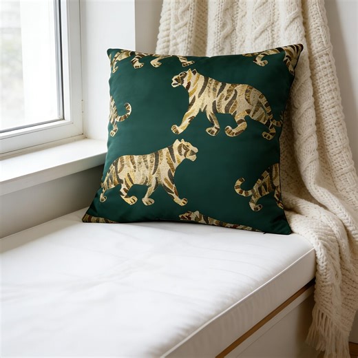 Green Tiger Pillow Covers, Animal Velvet Pillow Covers for 16x16, 18x18, 20x20 Pillows - Etsy
