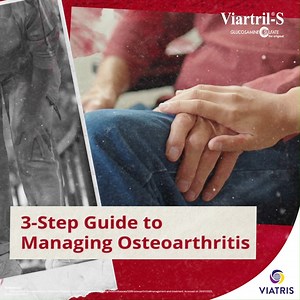 197 reactions | Dealing with osteoarthritis? Here’s a 3-step guide on how to manage your symptoms better!   Everyone’s journey is different, talk to your healthcare provider about what works for you. If you are considering glucosamine supplement, check out Viartril-S® at：https://rb.gy/42snbs #Osteoarthritis #JointPain #JointHealth #Glucosamine #WorldPhysicalTherapyDay #ViartrilS #Viatris #ViatrisHealthMalaysia | Viatris Health Malaysia | Facebook