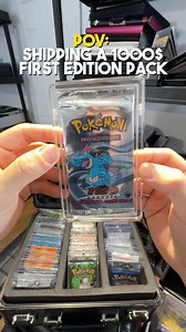 946K views · 1.1K reactions | POV: Shipping a 1000$ First Edition Pack #pov #pokemon #zardocards #shipping | Zardo_Cards | Facebook