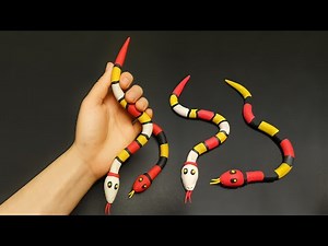 Polymer Ton Schlangen Tutorial 3D Lufttrocknende Tonkunst – Realistische Schlangenskulpturen Schritt