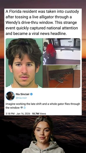 A Florida resident was taken into custody after tossing a live alligator through a Wendy’s drive-