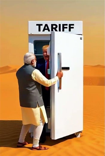 Trump Stuck in Modi’s Desert Fridge Prank 🤣🧊