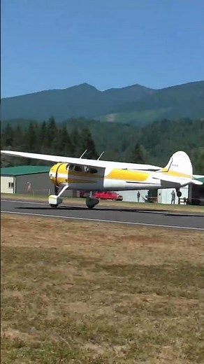 Cessna 195 taking off